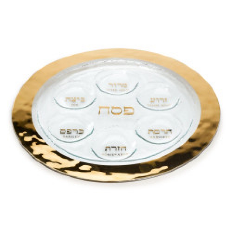 Annieglass Judaica Seder Plate Gold