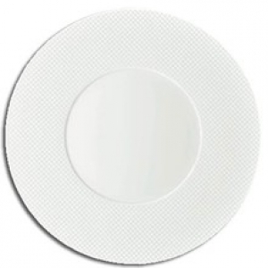 Raynaud Checks by Thomas Keller Round Flat Platter - Round Well