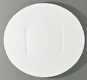 Raynaud Checks by Thomas Keller Oval Flat Platter - Rectangular Well