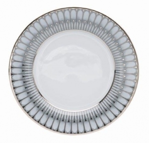 Philippe Deshoulieres Arcades Grey & Platinum Dessert Plate - 8.5"