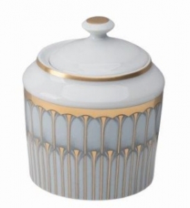 Deshoulieres Arcades Grey & Matte Gold Sugar Bowl - Round