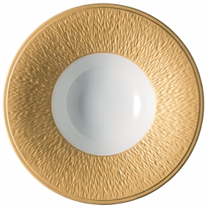 Raynaud Mineral Irise - Yellow Gold Rim Soup Plate