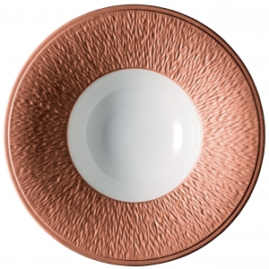 Raynaud Mineral Irise - Rose Gold Rim Soup Plate