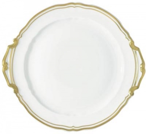 Raynaud Polka Gold Cake Plate w/ Handles