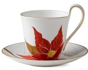 Royal Copenhagen Flora Cup & Saucer - Poinsettia