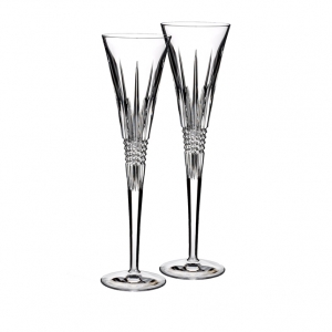 Waterford Lismore Diamond Toasting Flute - Pair