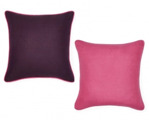 Sferra Manarola Decorative Pillow - Aubergine/ Flamingo - 20" Square