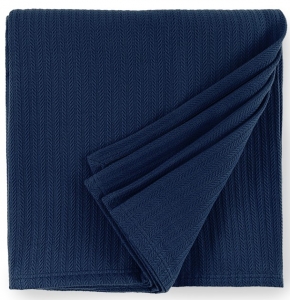 Sferra Grant Navy Twin Blanket - 80X100