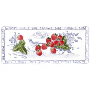 Gien Oiseau Bleu Fruits Oblong Tray