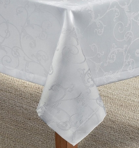 Sferra Varenna White Oblong Tablecloth 70X126