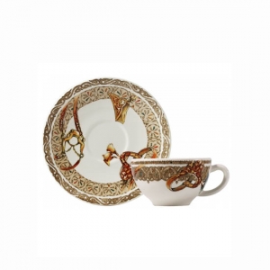 Chevaux Du Vent Set of 2 Breakfast Cups and Saucer