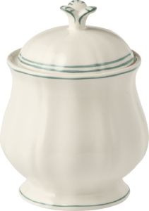 Gien Filet Celadon / Earth Grey  Sugar Bowl