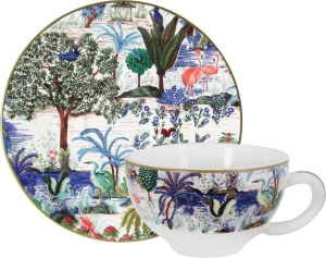 Gien Le Jardin Du Palais Breakfast Cups & Saucers - Set 2