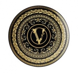 Versace Virtus Gala Black Bread & Butter Plate