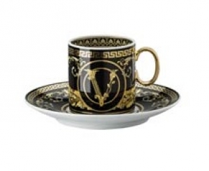 Versace Virtus Gala Black AD Cup & Saucer