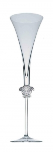 Versace Medusa Lumiere Clear Champagne Flute Glass