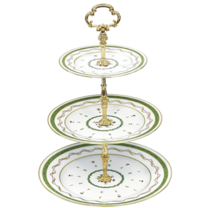 Haviland Vieux Paris Vert 3 Tier Cake Plate