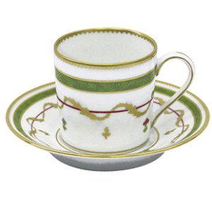 Haviland Vieux Paris Vert Espresso Cup & Saucer