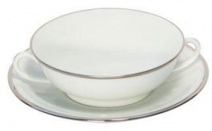 Haviland Orsay Platine Soup Cup & Saucer