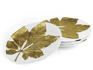 Michael Aram Chestnut Leaf Salad Plate - 8.5"  Set / 4