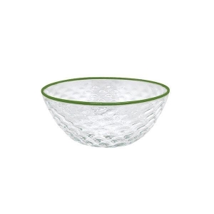 Mariposa Pineapple Texture Small Bowl - Green Rim