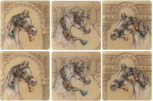 Chevaux Du Vent Set of 6 Acrylic Coasters