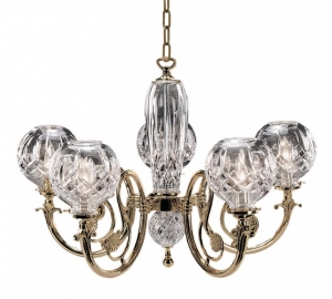 Lismore Five Arm - Polished Brass