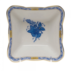 Herend Chinese Bouquet Blue Small Square Dish - 4.75"