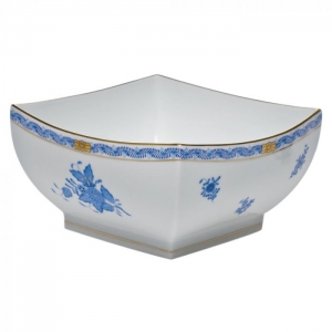 Herend Chinese Bouquet Blue Large Square Bowl - 8"