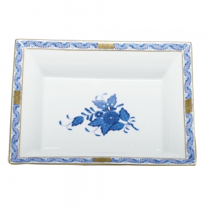 Herend Jewelry Tray Chinese Bouquet Blue