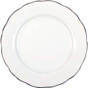 Deshoulieres Colbert White Platinum Filet Rim Soup Plate - 8.9"