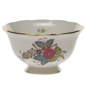 Herend Chinese Bouquet Multicolor Open Sugar Bowl3"D 1.5"H