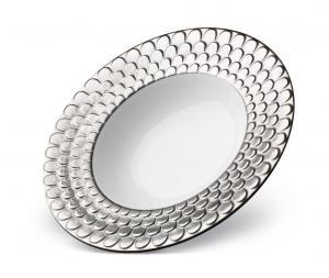 L'Objet Aegean Platinum Rimmed Serving Bowl