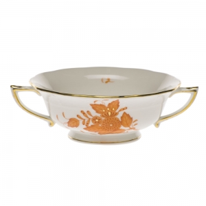 Herend Chinese Bouquet Rust Cream Soup Cup