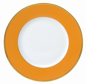 Les Indiennes Matte Gold Filet Mandarine - Dinner Plate