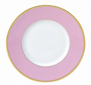 Les Indiennes Matte Gold Filet Rose Dinner Plate