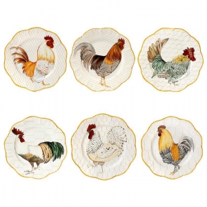 Pinto Paris Plumes Dinner Plates - Set 6 Assorted