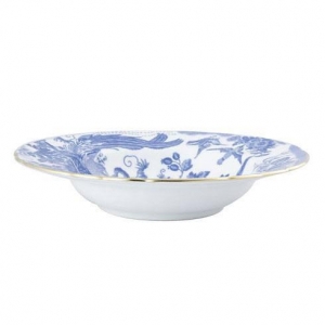 Royal Crown Derby Aves Blue Rim Soup - 8.5"