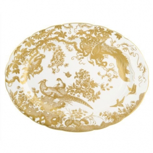 Royal Crown Derby Gold Aves Oval Platter 16.25"