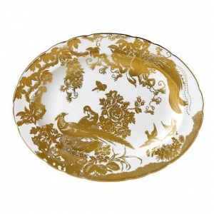 Royal Crown Derby Gold Aves Oval Platter 13.5"