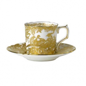 Royal Crown Derby Gold Aves Coffee Cup