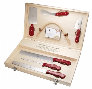 Berti Lucite Handle Italiani Cheese Knives - Set/6 - Red