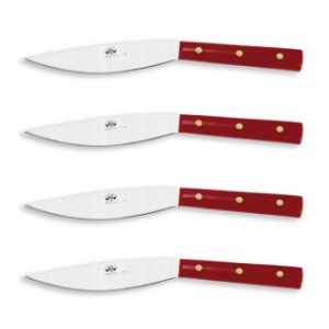 Berti Valdichiana Steak Knife / Set of 4 - Red Lucite Handle