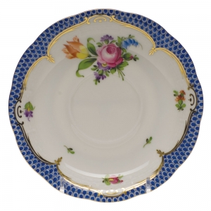 Herend Printemps Blue Border Tea Saucer - Motif 01