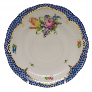 Herend Printemps Blue Border Tea Saucer - Motif 02