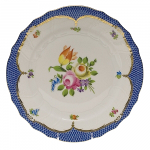 Herend Printemps Blue Border Dinner Plate - Motif 01 10.5"D