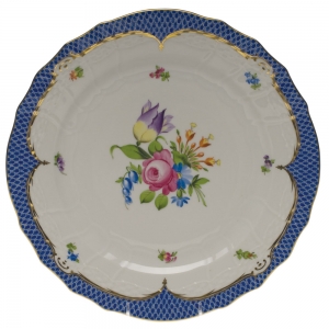 Herend Printemps Blue Border Service Plate - Motif 04