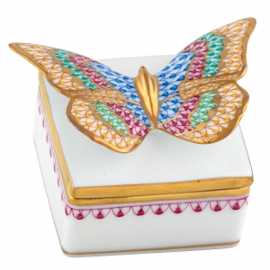 Herend Butterfly Box Raspberry