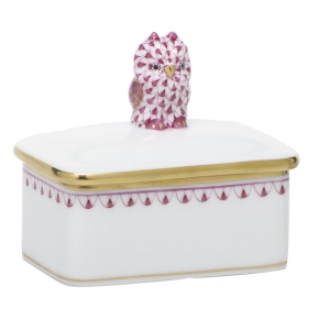 Herend Owl Box Pink