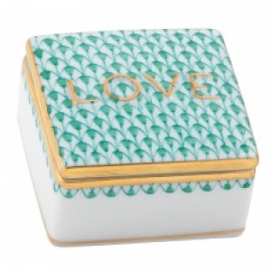 Herend LOVE Box Green